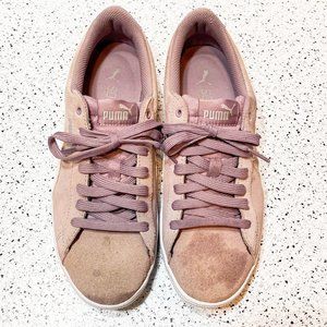 Puma Vicky Lace Up Suede Sneakers | Lavender/Mauve Color, Size 9